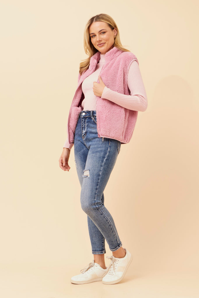 CKM - SLEEVELESS ZIP FRONT HIGH NECK VEST