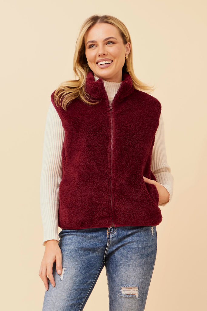 CKM - SLEEVELESS ZIP FRONT HIGH NECK VEST