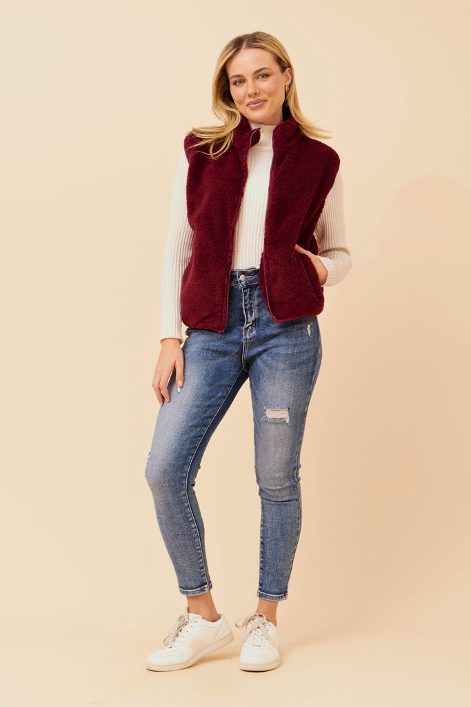 CKM - SLEEVELESS ZIP FRONT HIGH NECK VEST