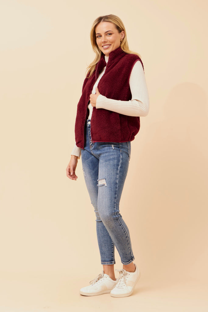 CKM - SLEEVELESS ZIP FRONT HIGH NECK VEST