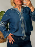 SMAIBULUN - EMB TENCEL CHAMBRAY BLOUSE