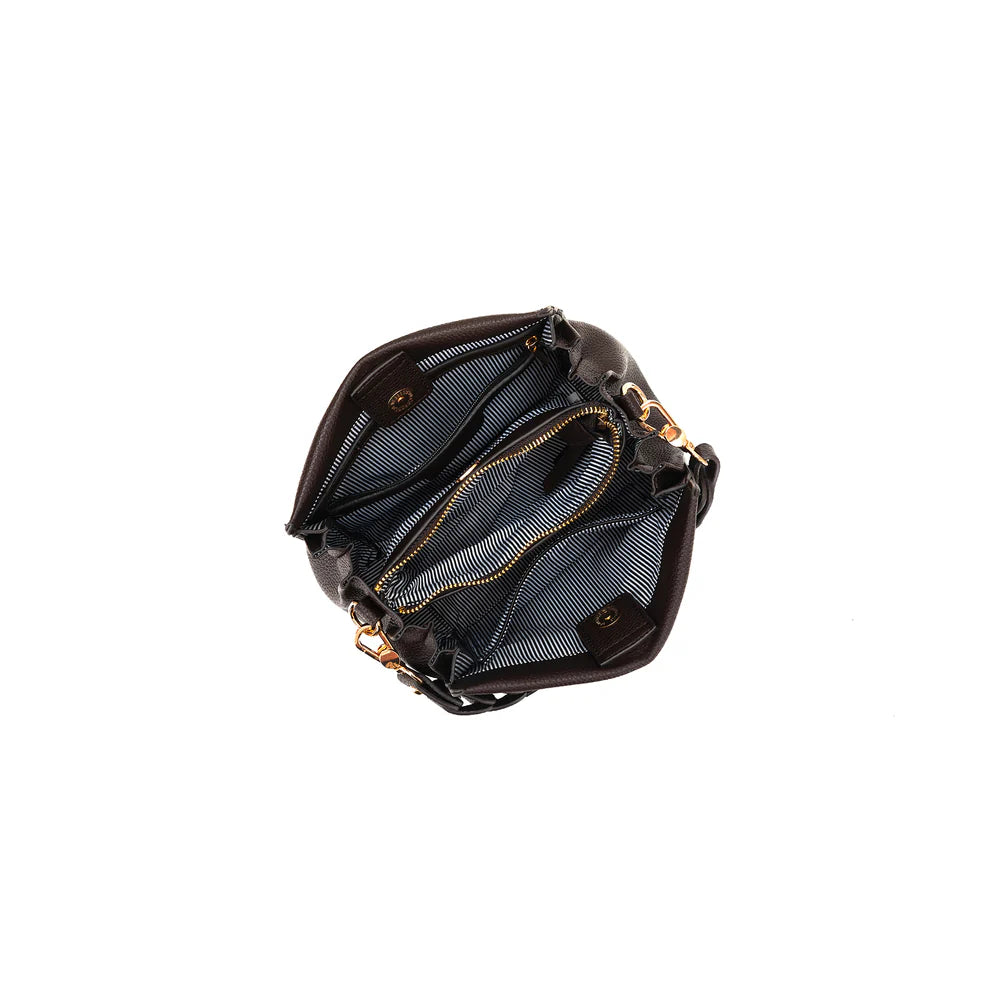 BLACK CAVIAR - LAU PLAIT 3 COMPARTEMENT HANDBAG