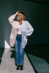 MIRACLE - COLOUR BLOCK CHUNKY KNIT CARDI