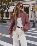 SMAIBULUN - GINGHAM DRAWSTRING JACKET