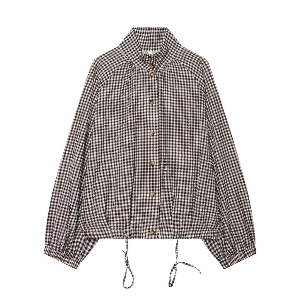 SMAIBULUN - GINGHAM DRAWSTRING JACKET