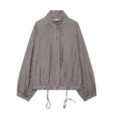 SMAIBULUN - GINGHAM DRAWSTRING JACKET