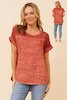 BOTTEGA MODA - SHORT SLEEVE SOLID TOP
