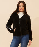 CKM - TEDDY JECKET WITH SIDE STRIPE DETAIL