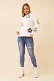 CKM - FLORAL PATTER KNIT PULLOVER