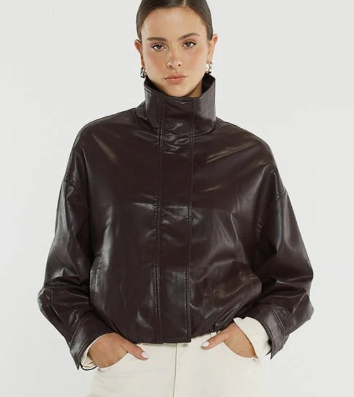 SASS - JUDE LEATHER LOOK BOMBER
