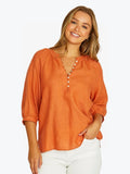 JUMP - RAGLAN BUTTON NECK TOP