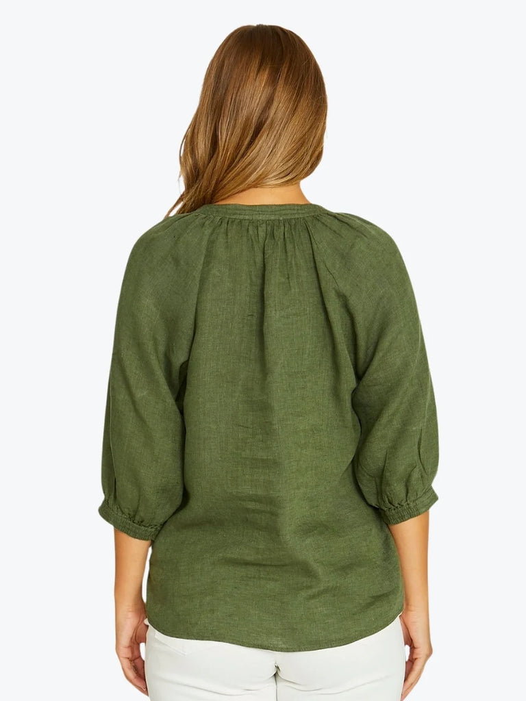 JUMP - RAGLAN BUTTON NECK TOP