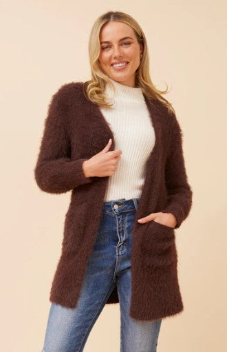 CKM - EYELASH KNIT CARDIGAN WITH POCKETS