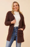 CKM - EYELASH KNIT CARDIGAN WITH POCKETS