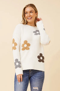 CKM - FLORAL PATTER KNIT PULLOVER
