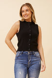 CKM - SLEEVELESS SOLID KNIT VEST