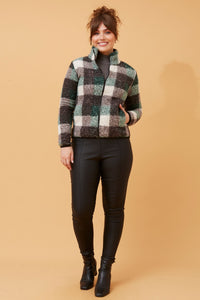 CKM - LONG SLEEVE CHECK TEDDY JACKET
