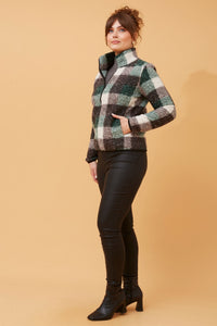 CKM - LONG SLEEVE CHECK TEDDY JACKET