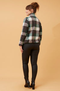 CKM - LONG SLEEVE CHECK TEDDY JACKET