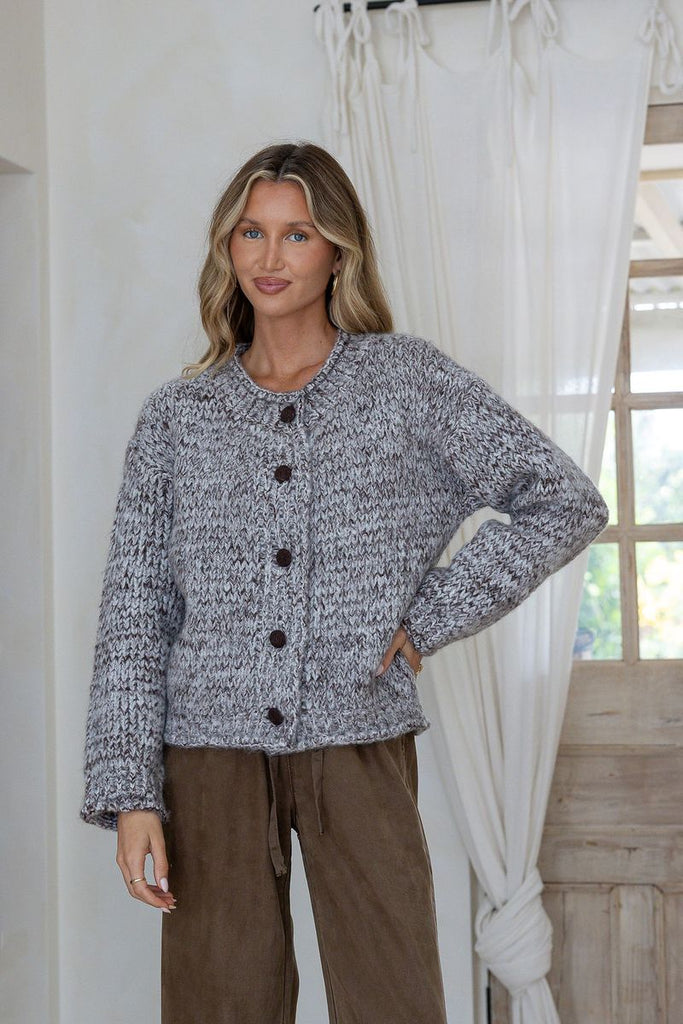 MISS MARLOW - WOOL BLEND CHUNKY IRIS CARDI