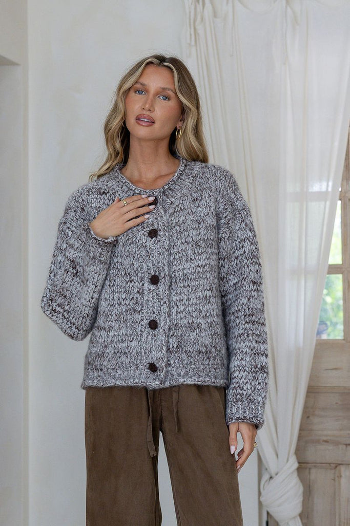 MISS MARLOW - WOOL BLEND CHUNKY IRIS CARDI