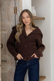 MISS MARLOW - FLUFFY RIBBED TOGGLE CARDI