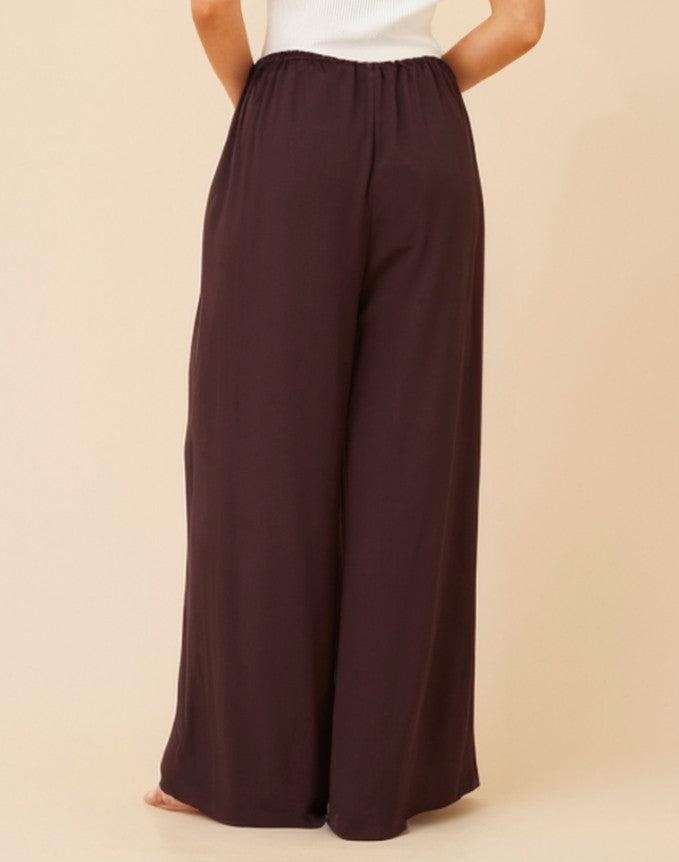 CKM - LONG WIDE PANT WITH WAIST TIE