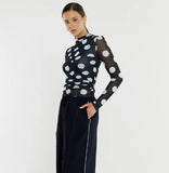 SASS - PAMMIE SEAMED MESH TOP