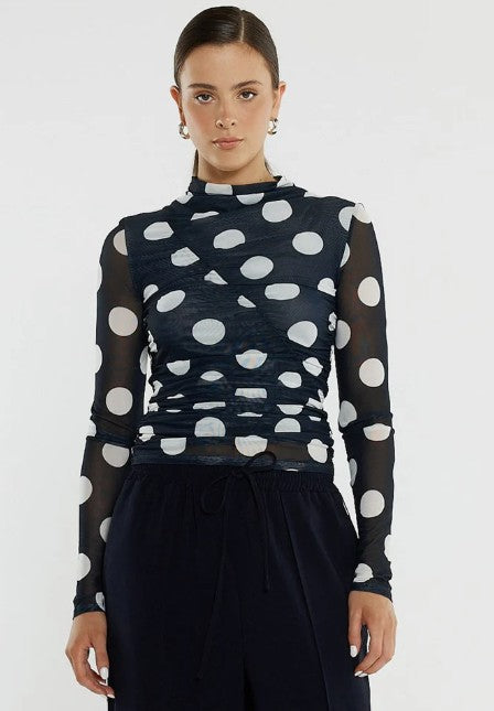 SASS - PAMMIE SEAMED MESH TOP
