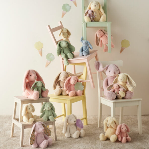JIGGLE & GIGGLE - FLORAL PEACH BUNNY MEDIUM