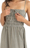 RHYTHM - ANTIBES PLAID MIDI DRESS