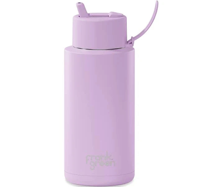 FRANK GREEN - 34OZ CERMAIC BOTTLE WITH FLIP STRAW LID