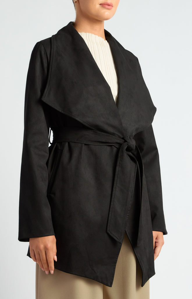 STYLE STATE - FAUX SUEDE WATERFALL JACKET