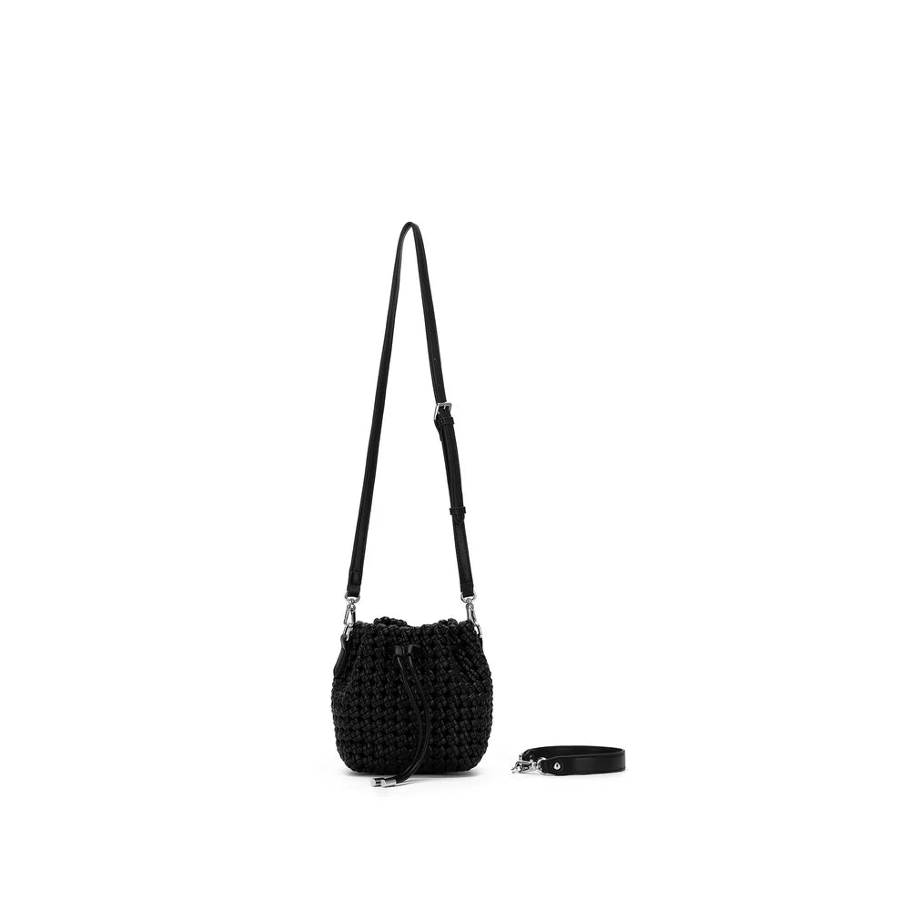 BLACK CAVIAR - MINDY WOVEN BUCKET BAG