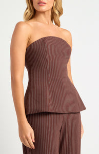 STYLE STATE - PIN STRIPE PEPLUM TOP
