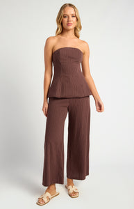STYLE STATE - PIN STRIPE PEPLUM TOP