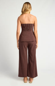 STYLE STATE - PIN STRIPE PEPLUM TOP