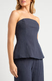 STYLE STATE - PIN STRIPE PEPLUM TOP