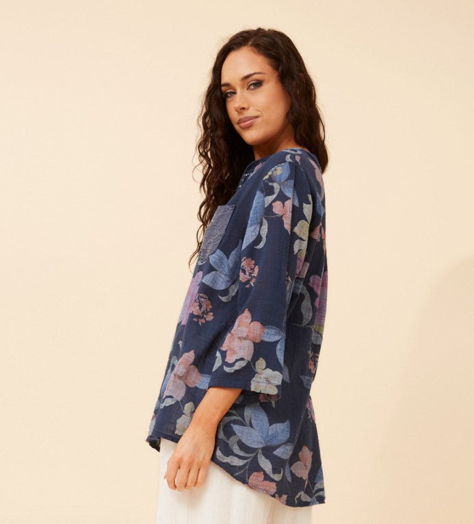 BOTTEGA MODA - SEQUIN DETAIL PRINTED TOP