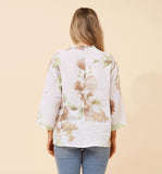 BOTTEGA MODA - 3/4 ROLL-UP SLEEVE FLORAL PRINT