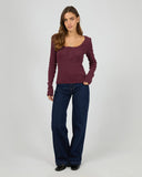 ALL ABOUT EVE - TIA LONG SLEEVE TOP