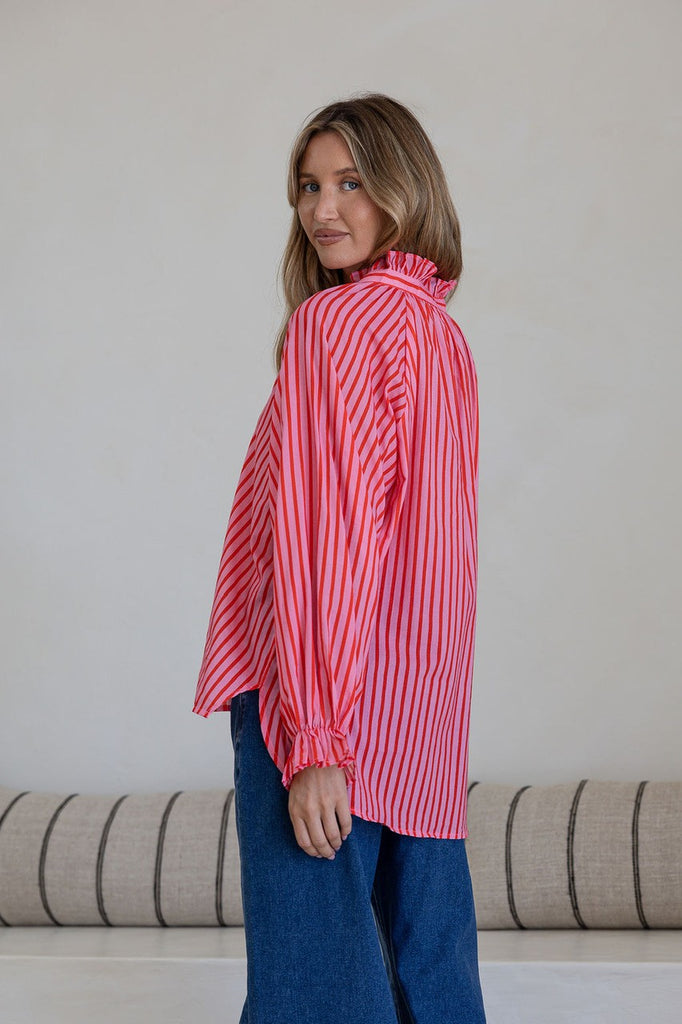 WHITE POETRY - PLEATED LONG SLEEVE SORRENTO SHIRT