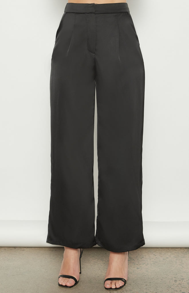 WINNIE & CO - HIGH WAISTED SATIN WIDE LEG PANT