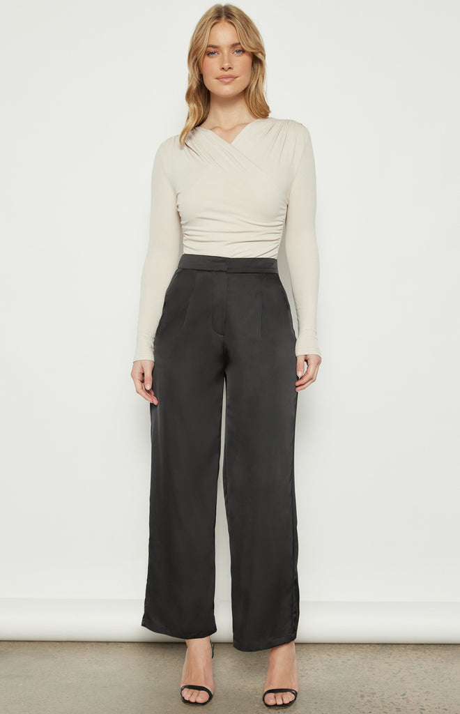 WINNIE & CO - HIGH WAISTED SATIN WIDE LEG PANT