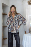 ST GERMAIN - BARCELONA SHIRRED CUFF BLOUSE