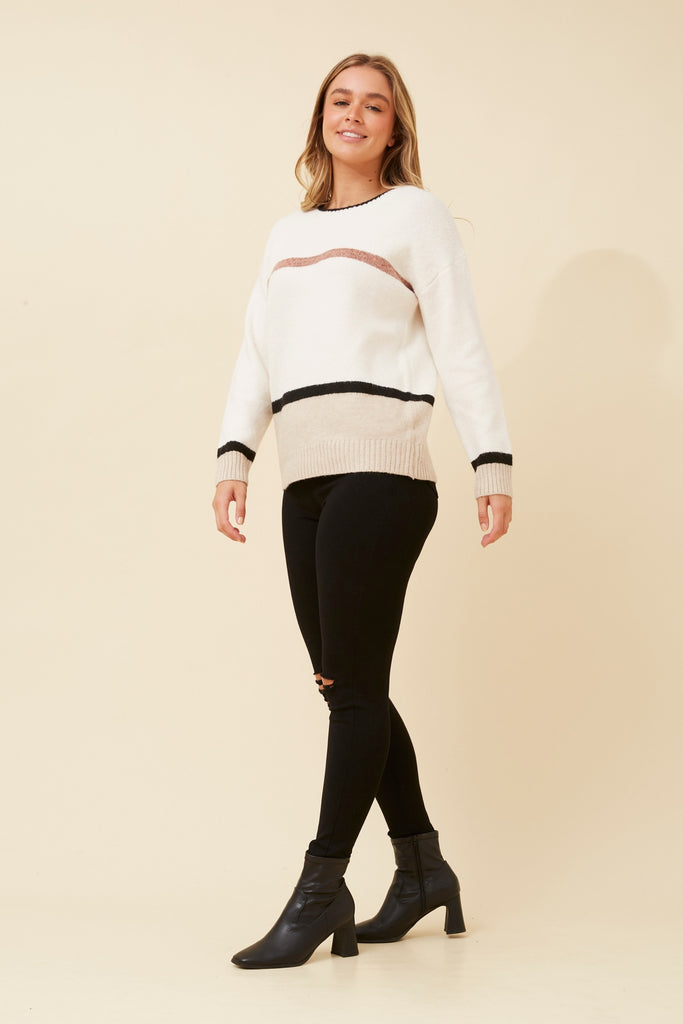 CKM - STRIPE KNIT PULLOVER