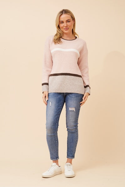 CKM - STRIPE KNIT PULLOVER