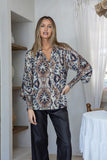 ST GERMAIN - BARCELONA SHIRRED CUFF BLOUSE